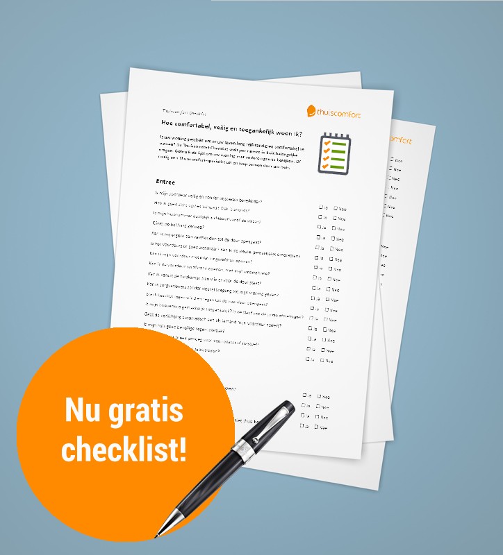 Gratis checklist voor huis en comfort, een veilig huis of toegankelijk wonen voor senioren