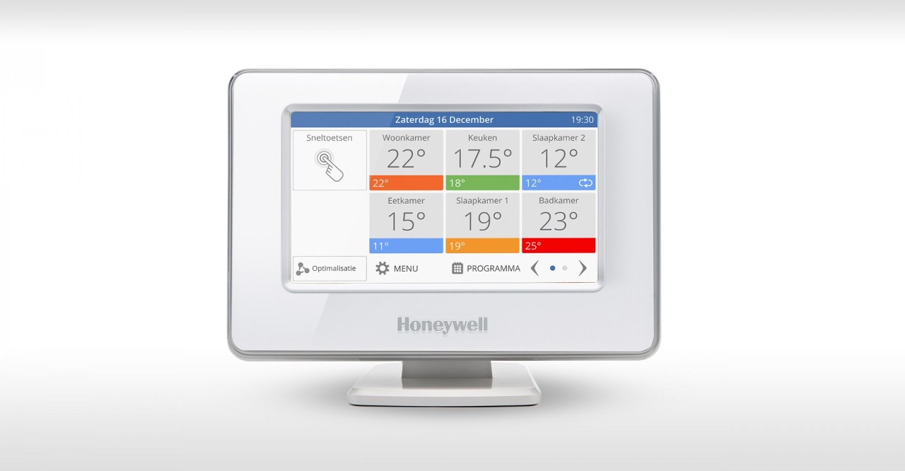 Het nieuwe bedieningspaneel van de Honeywell evohome WiFi