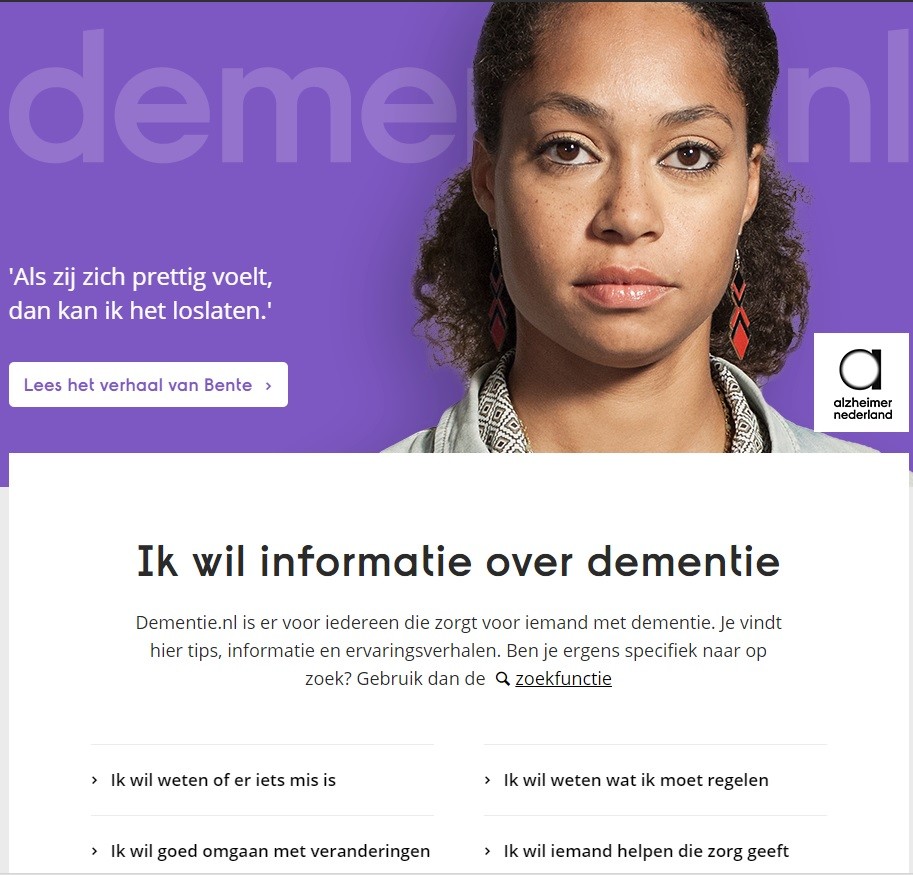 Screenshot dementie.nl