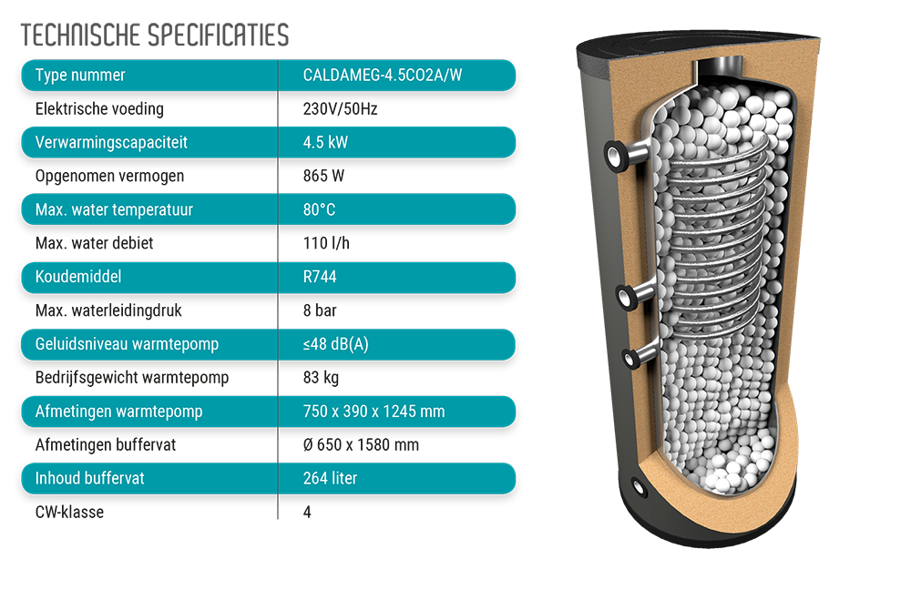 Technische specificaties Caldameg