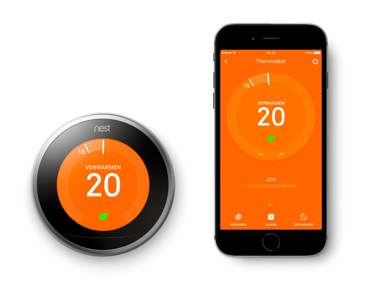 De Nest-thermostaat en de app