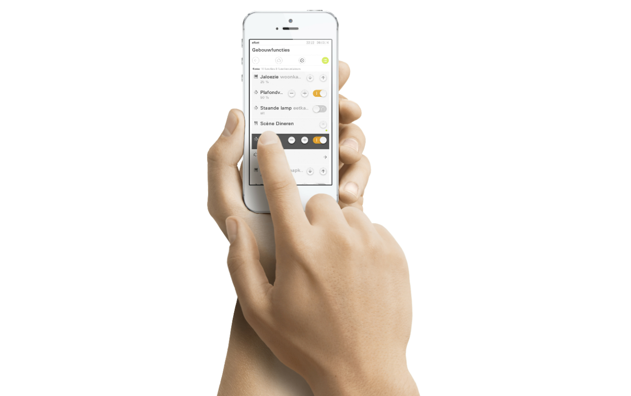 Gira eNet SMART HOME draadloze huisautomatisering bedient u met uw smartphone.