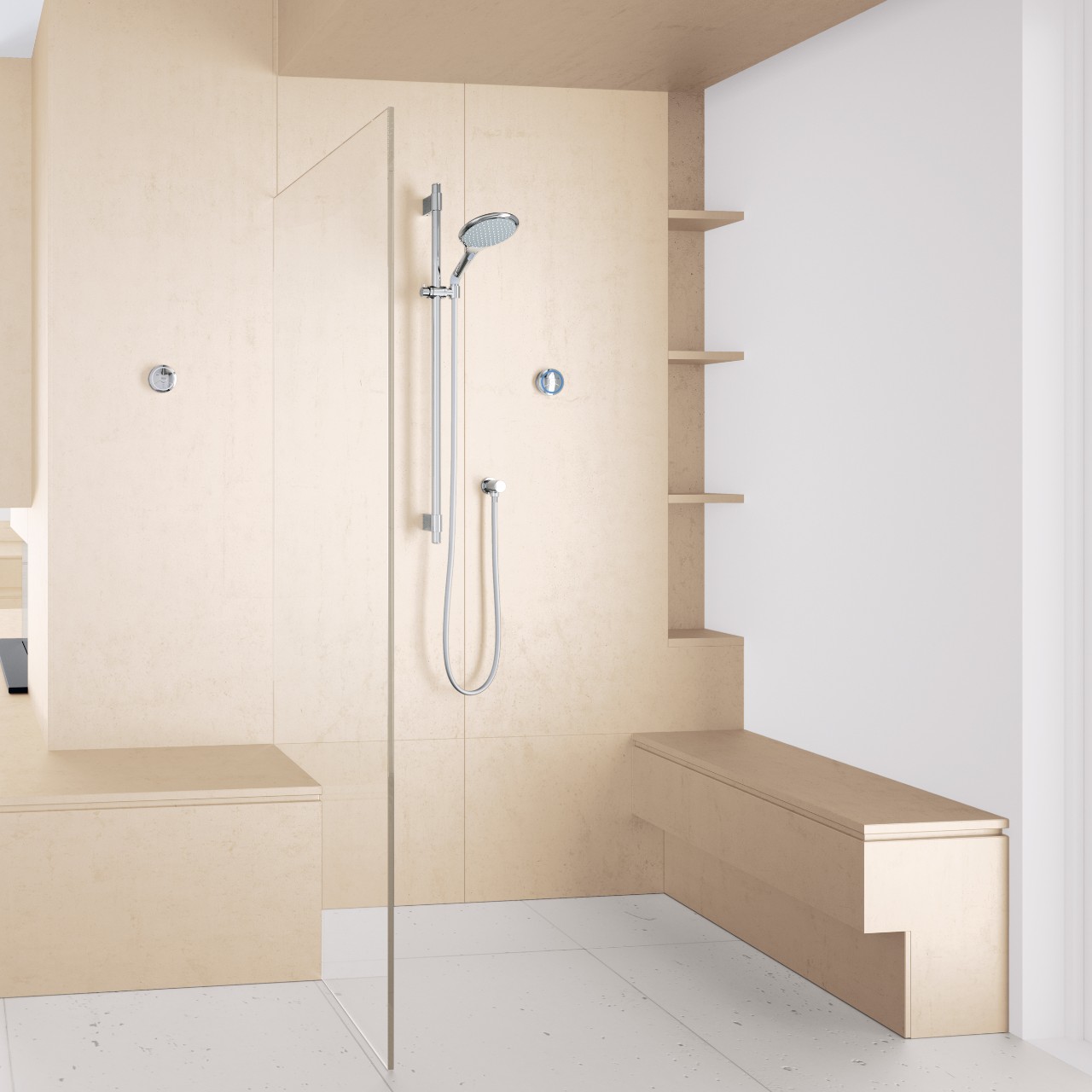 Rainshower douche voor optimaal bedieningsgemak en maximaal comfort