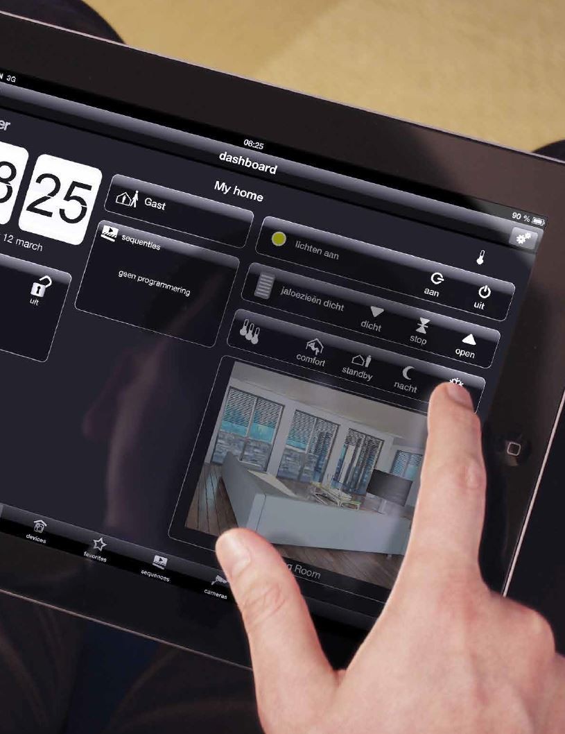 Bediening van Hager KNX domotica m,et de iPad