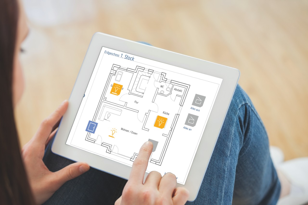 Bediening theServa via een plattegrond van de woning